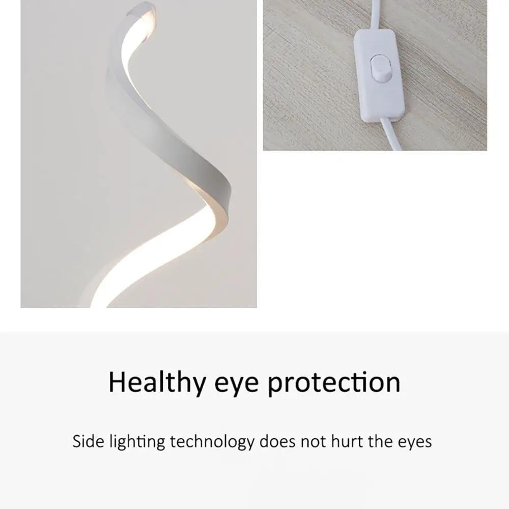 Led Spiral Table Lamp, Modern Curved Desk Light