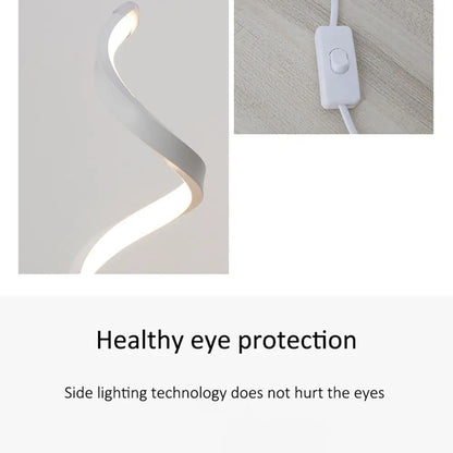 Led Spiral Table Lamp, Modern Curved Desk Light