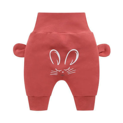 Baby pants Stevvex pink cartoon bunny print long trousers for kids on Tampa Home & Garden Store