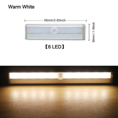 Stevvex 6 LED PIR motion sensor night light bar in warm white for cupboard and wardrobe on Tampa Home & Garden Store