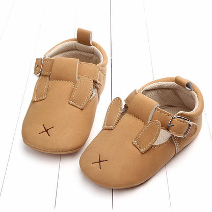 Stevvex baby first walker shoes, tan leather, two straps, soft lining, pair on Tampa Home & Garden Store