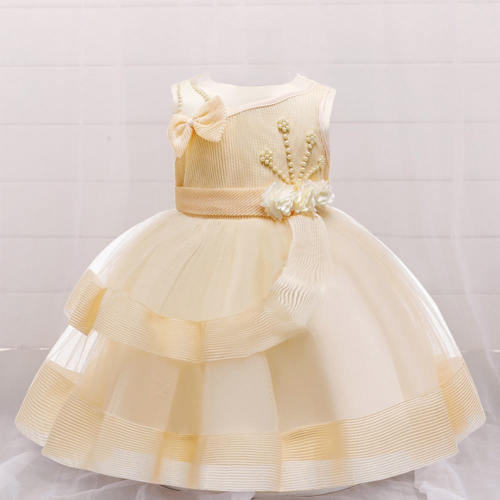 Baby girl ivory cream net puffy princess dress by Stevvex with bow and sash on Tampa Home & Garden Store