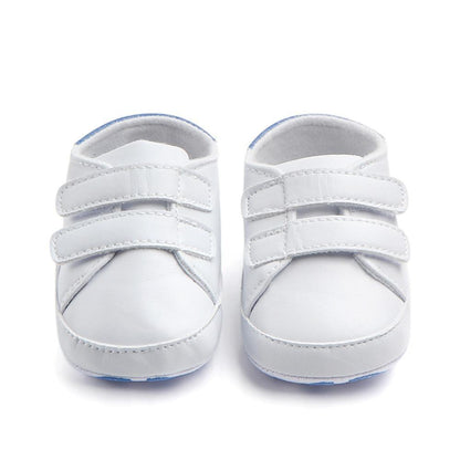 Stevvex white baby shoes for first steps with two Velcro straps, soft sole infant sneakers on Tampa Home & Garden Store