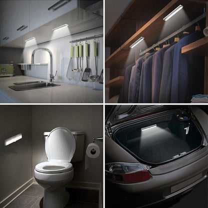 Stevvex motion sensor LED night light for cupboards and closets, white strip, 4-panel setup on Tampa Home & Garden Store