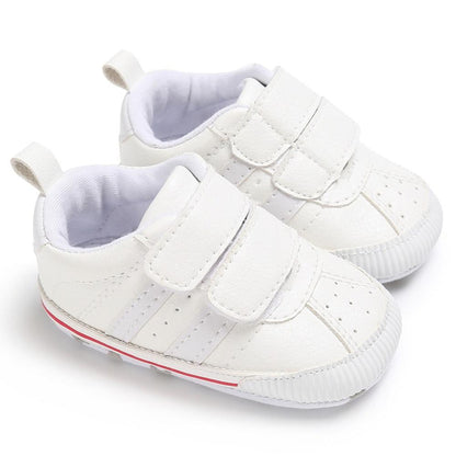 Fashion Soft Sole Hook Loop Pre Walker Sneakers white leather with Velcro straps Stevvex on Tampa Home & Garden Store