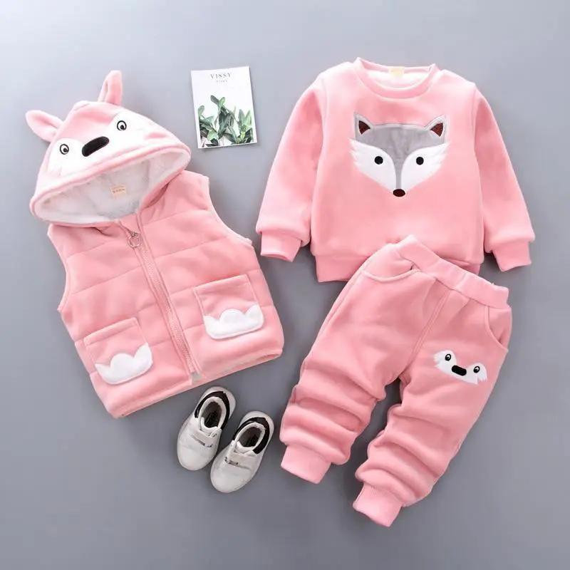 Bear Ear Hooded Baby Sweater Set for Autumn Wear
