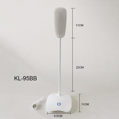 Stevvex Reading Table Lamp LED white base, slender stem with grey capsule shade, USB cord on Tampa Home & Garden Store