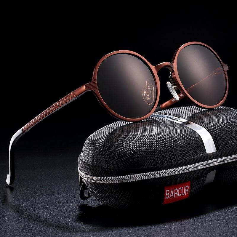 Classic Round Sunglasses and Metal Spring Hinges