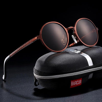 Classic Round Sunglasses and Metal Spring Hinges