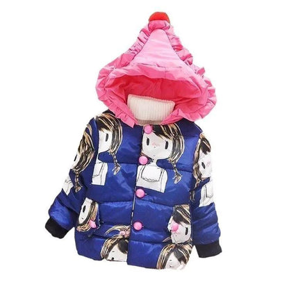 Lux Hooded Cotton Jacket for Baby Girls in Winter