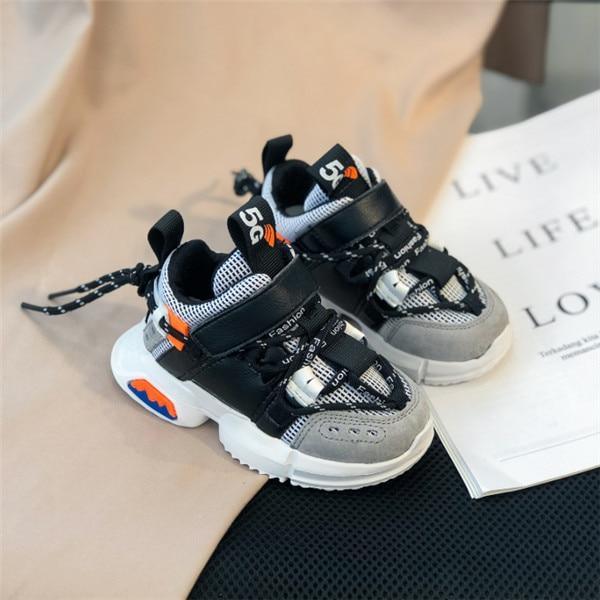 Stevvex toddler sneakers black gray mesh breathable kids shoes with white sole on Tampa Home & Garden Store