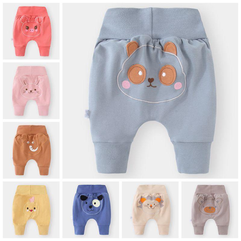 Stevvex 3-24M baby thick cotton pants with high elastic waist blue panda print set of 9 colors on Tampa Home & Garden Store