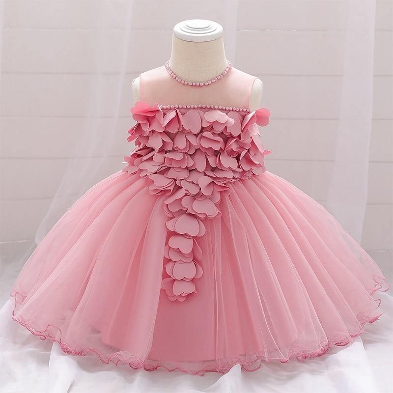 Stevvex pink tutu dress for baby girls with layered petal bodice and tulle skirt on Tampa Home & Garden Store