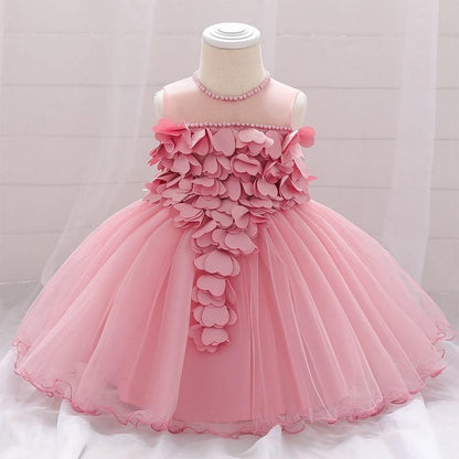 Stevvex pink tutu dress for baby girls with layered petal bodice and tulle skirt on Tampa Home & Garden Store