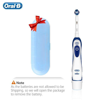 Oral-B sonic vibration electric toothbrush with replaceable heads, white/blue handle, case on Tampa Home & Garden Store