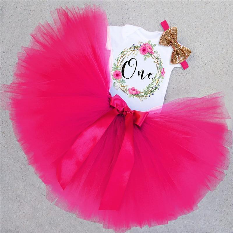 Unicorn tutu dress set for newborn girl by Stevvex with pink tulle tutu and gold headband on Tampa Home & Garden Store