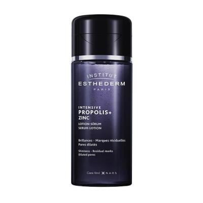 Institut Esthederm Propolis+ Zinc Lotion face serum in a dark blue bottle with black cap on Tampa Home & Garden Store