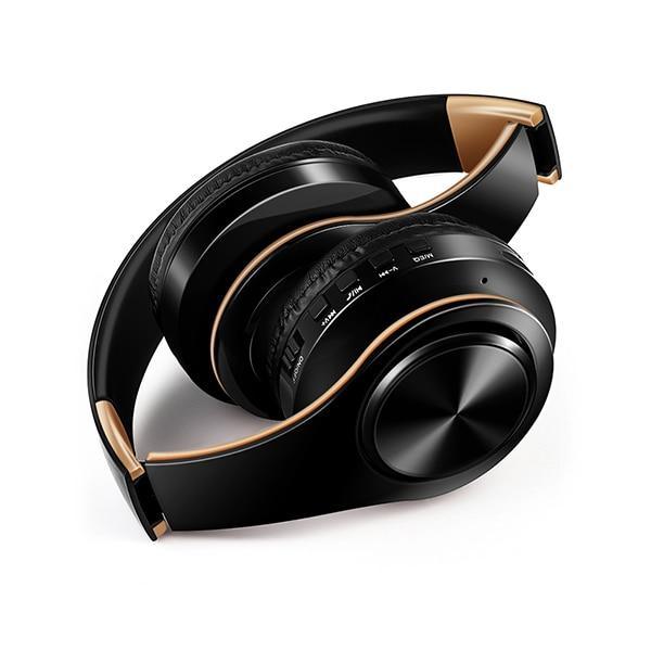 Bluetooth headphones with mic over-ear wireless headset by Stevvex in black copper trim on Tampa Home & Garden Store