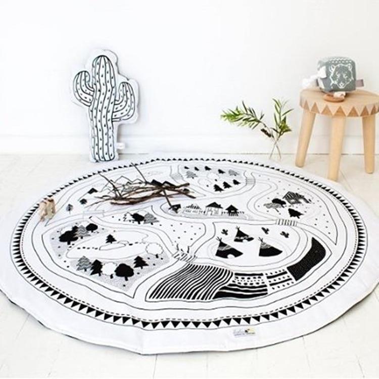 Baby play mat round cotton with elephant design Stevvex infant crawling carpet on Tampa Home & Garden Store