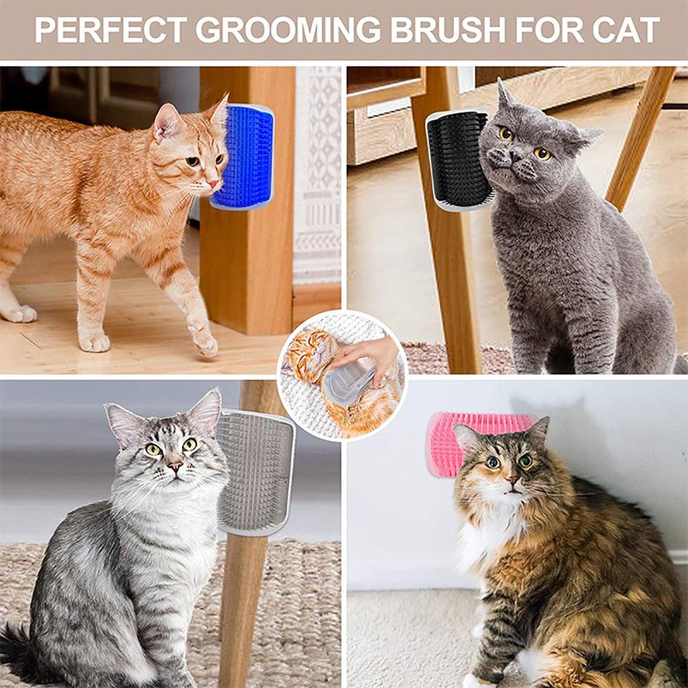 Stevvex cat grooming massager brush wall-mounted fur remover for cats four-color set on Tampa Home & Garden Store