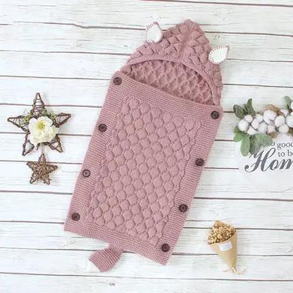 Stevvex Knitted Newborn Baby Blanket and Swaddle