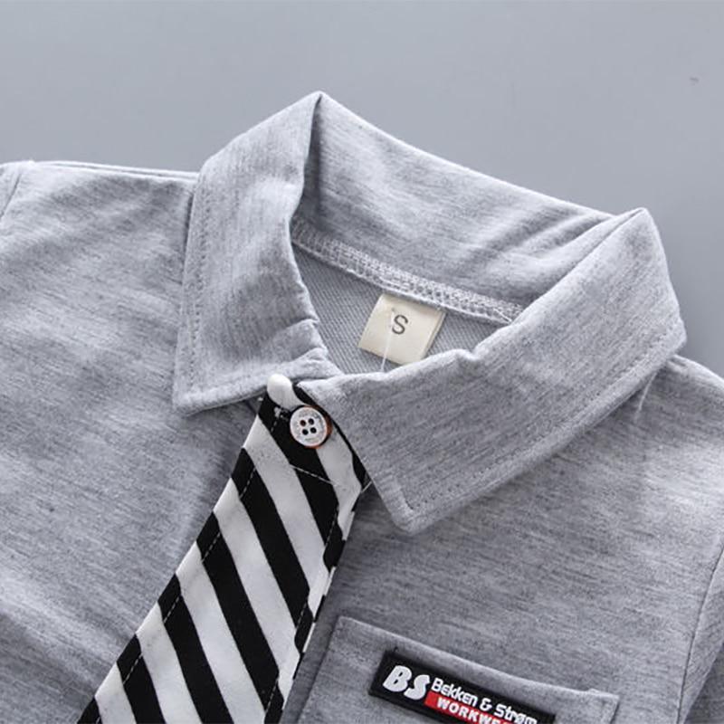 Newborn baby boys gray formal shirt outfit with black-and-white striped tie Stevvex on Tampa Home & Garden Store