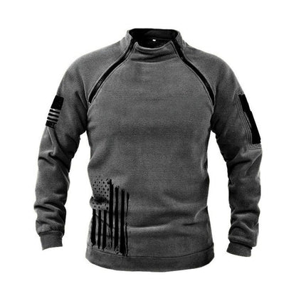 Stevvex men's grey fleece jacket lightweight tactical outdoor coat with zip pockets on Tampa Home & Garden Store