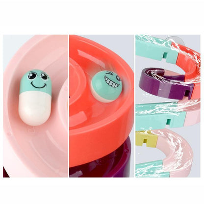 Bath Toys Stevvex Marble Race Orbits Track with suction cup balls and colorful rings on Tampa Home & Garden Store