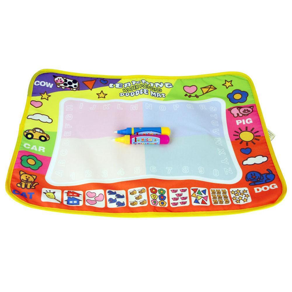 Stevvex water drawing mat for kids with color border and two magic water pens on Tampa Home & Garden Store