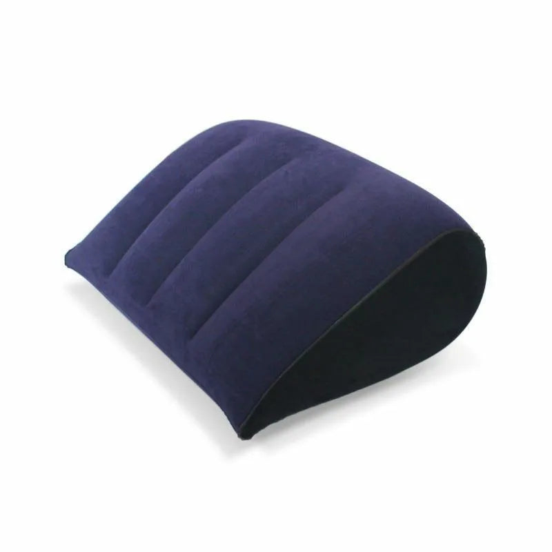 Inflatable wedge pillow adjustable support cushion navy blue plush fabric UpTrend Deals on Tampa Home and Garden Store