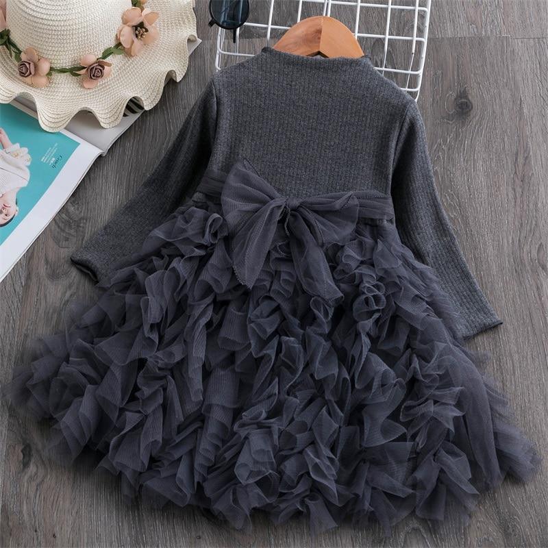 Stevvex Smash Cake baby dress with dark gray knit top and black bow tulle skirt for 1-5 years on Tampa Home & Garden Store