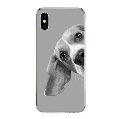 Beagle Dog iPhone Case grayscale portrait for Stevvex ST88SCL543HYT hard shell on Tampa Home & Garden Store
