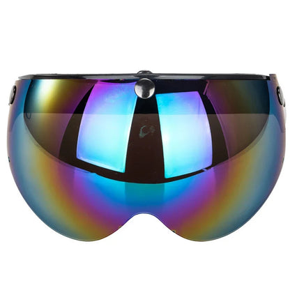 Universal 3-Snap Visor for Open-Face Helmet iridescent mirrored finish BikerZoneZ on Tampa Home & Garden Store