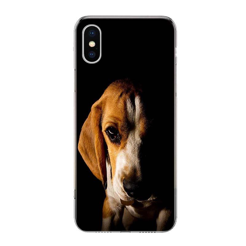 Beagle dog hard phone case Stevvex with brown Beagle portrait on black background for iPhone on Tampa Home & Garden Store