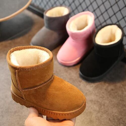 Toddler girls' winter snow boot brown suede with plush lining, Stevvex baby & toddler boots on Tampa Home & Garden Store