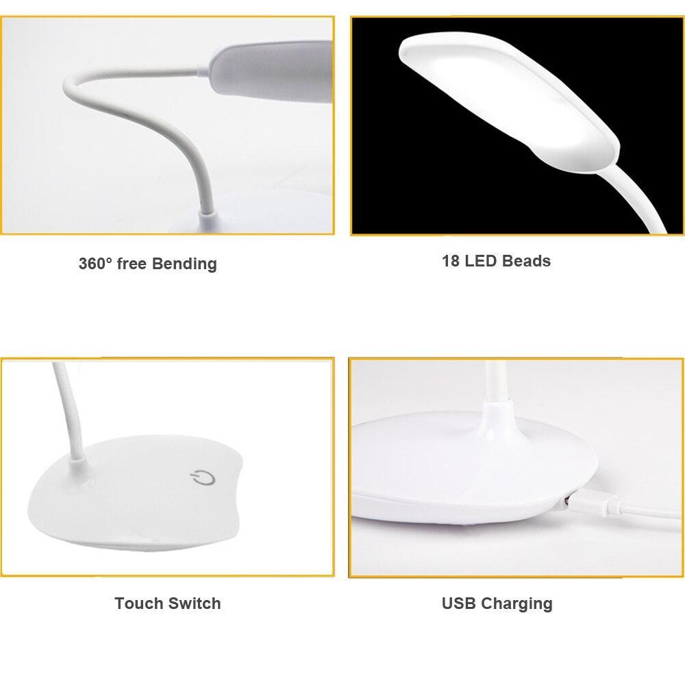 Stevvex ST5LM45013CCC desk lamp with 360° bending, 18 LED beads, touch switch and USB charging on Tampa Home & Garden Store