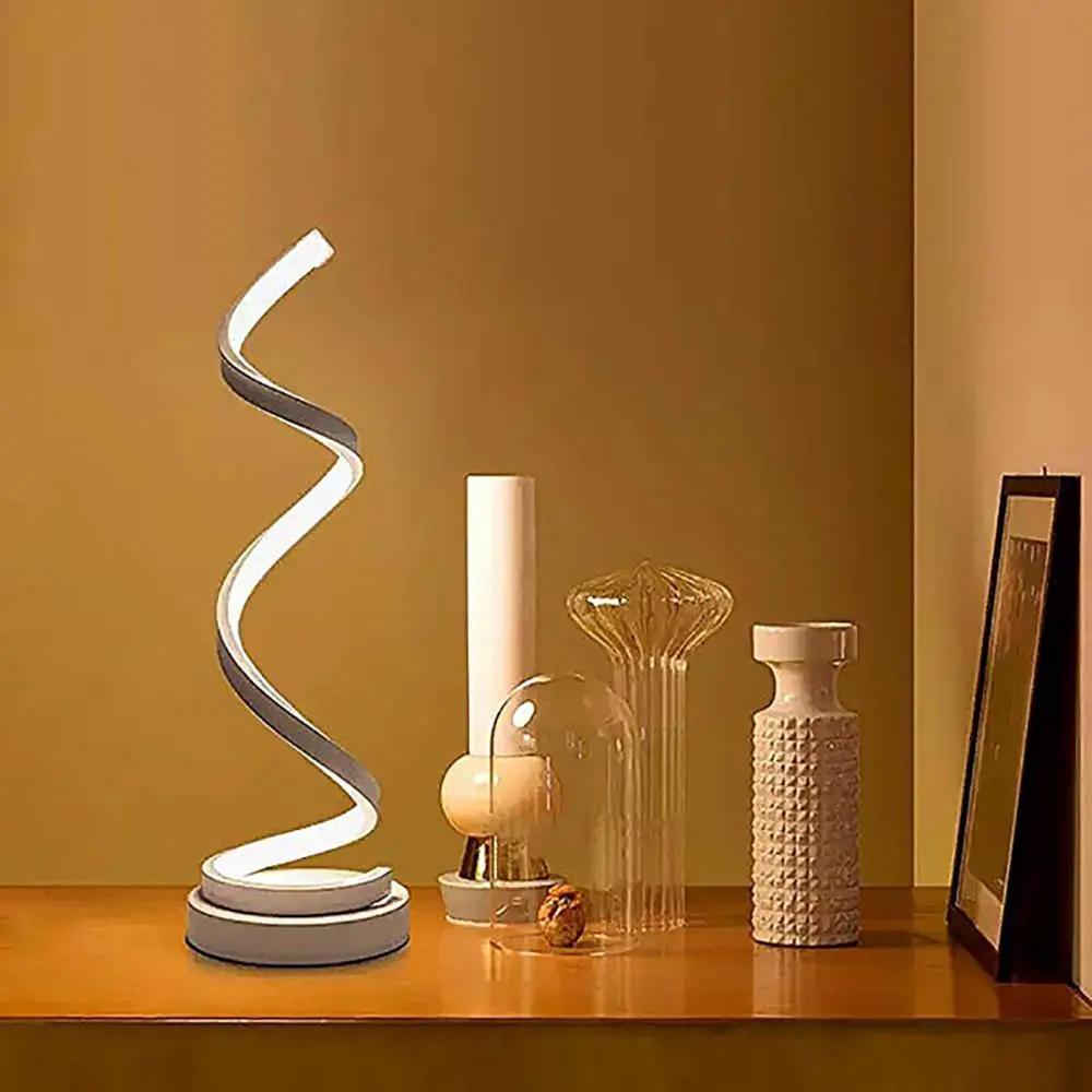 Led Spiral Table Lamp, Modern Curved Desk Light
