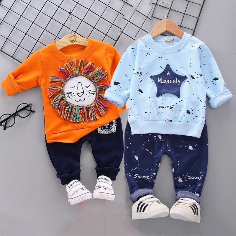 Stevvex baby boys 2pc costume: orange lion mane top navy pants blue star splatter top navy pants on Tampa Home & Garden Store