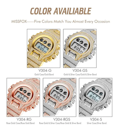 Men's Digital Quartz Watch Rose Gold for Men