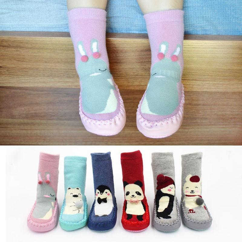 Newborn indoor sock shoes Stevvex pink bunny slippers with rubber soles, six colorways on Tampa Home & Garden Store