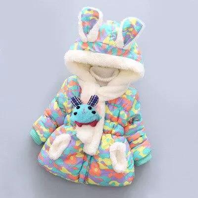 Lux Hooded Cotton Jacket for Baby Girls in Winter