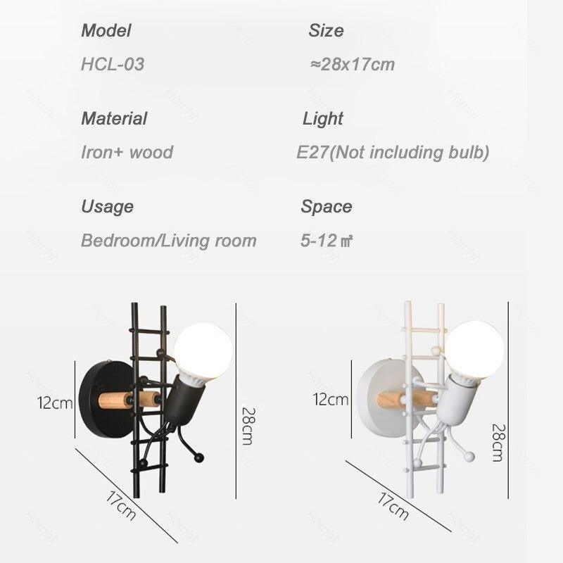 Stevvex wall sconce ST10LM1584DEW with iron+wood ladder frame, black & white variants on Tampa Home & Garden Store