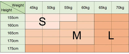 Stevvex leggings size chart showing sizes S, M, L for height 155–175cm and weight 45–70kg on Tampa Home & Garden Store