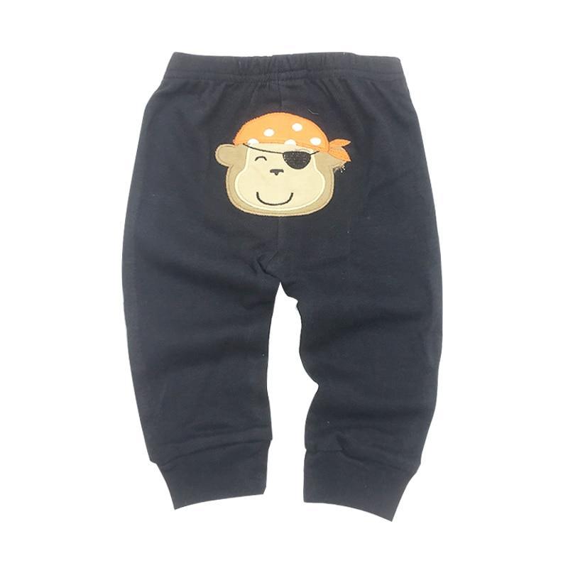 Baby pants set Stevvex 5 pcs black trousers for 0-24 months with cute monkey graphic on Tampa Home & Garden Store