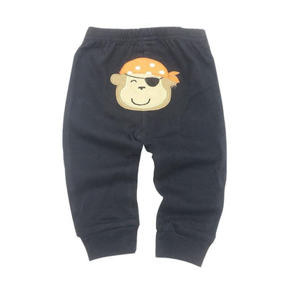 Baby pants set Stevvex 5 pcs black trousers for 0-24 months with cute monkey graphic on Tampa Home & Garden Store