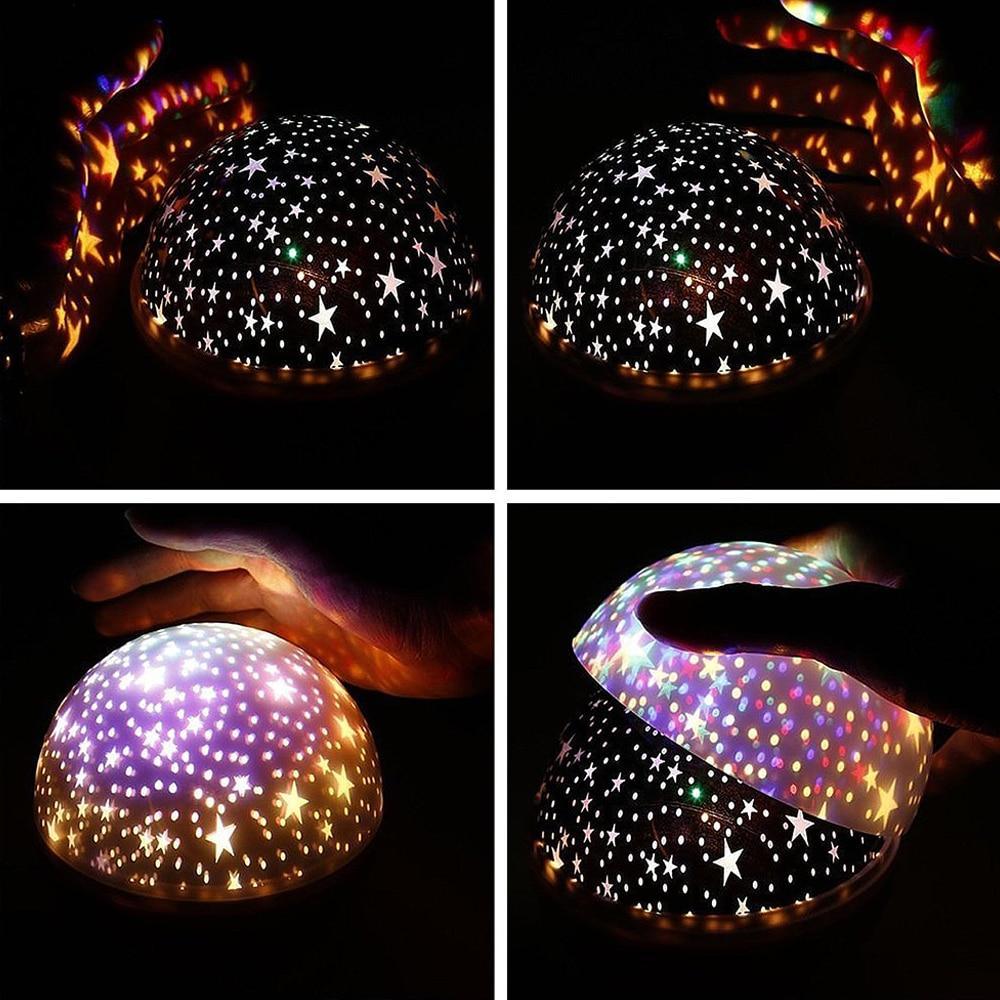 Stevvex LED starry Night Light Projector Lamp dome with star-cutouts, multicolor projection on Tampa Home & Garden Store