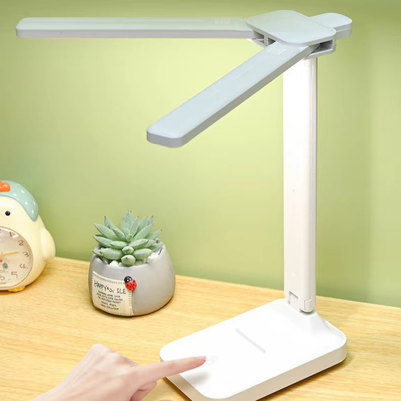 Dual Head LED Desk Lamp | USB Rechargeable Foldable Dimmable Study Reading Light
