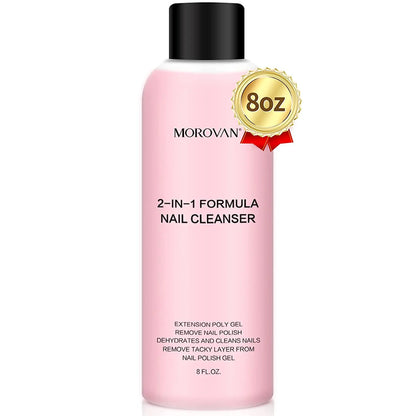 Morovan 8oz nail cleanser bottle with black cap, 2-in-1 poly gel slip and nail cleansing on Tampa Home & Garden Store