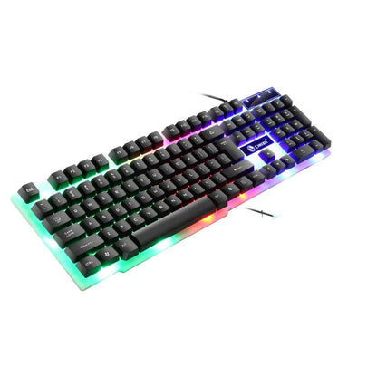 USB wired gaming keyboard and mouse set by FLIPSTYLEZLLC with rainbow RGB backlit keys on Tampa Home & Garden Store