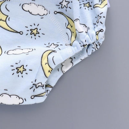 Baby Training Pants Cloth Diaper Stevvex 6-layer gauze breathable blue moon and star print on Tampa Home & Garden Store